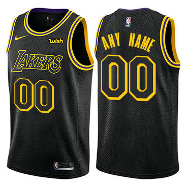 Mens Nike Los Angeles Lakers Customized Swingman Black NBA City Edition Jersey